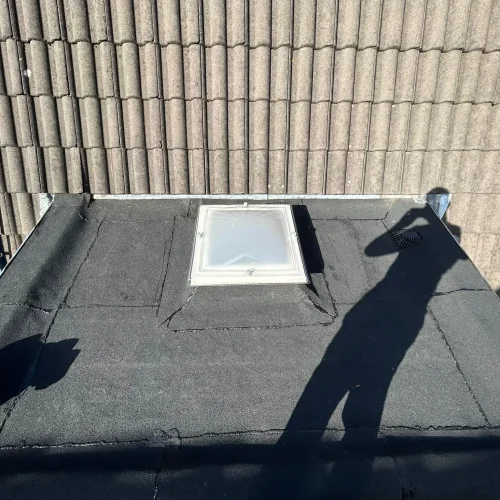 Plat dak met raam dakdekker Gold Dakonderhoud BV